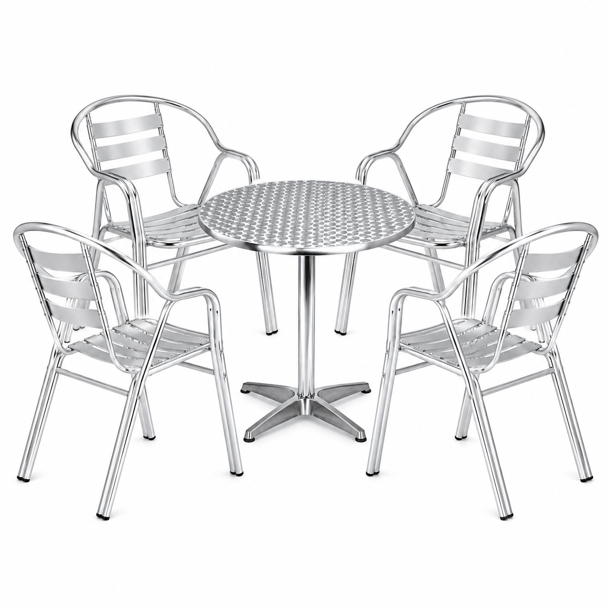 Baštenski set – 4 aluminijumske stolice + sto